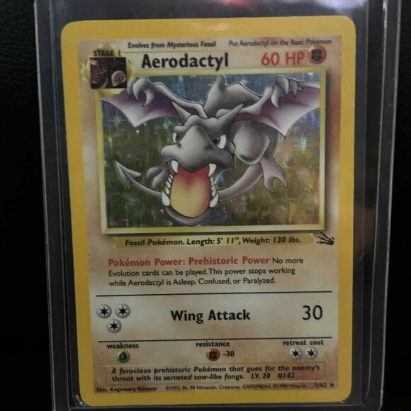 Aerodactyl - 1/62 - Holo Rare - Unlimited Edition  Fossil Pokemon Trading Card - Picture 1 of 1